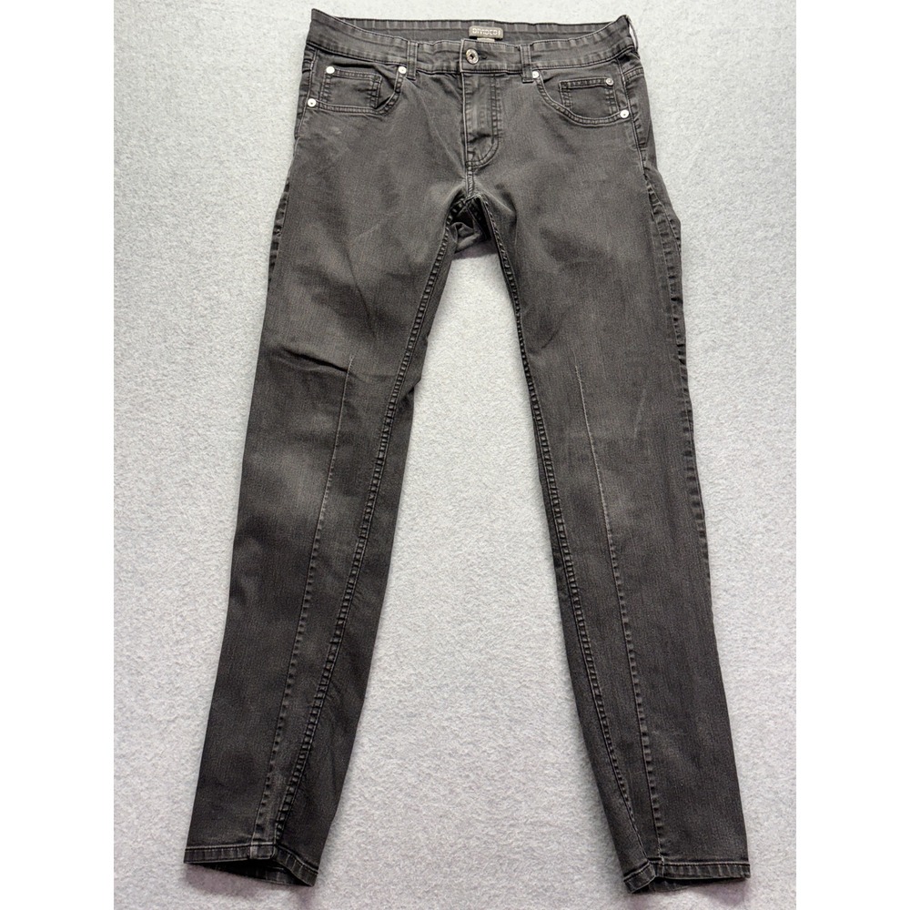 HM Divided Mens Skinny Jeans Washed Black Denim 32x32 Slim Fit Stretch‎ Pants